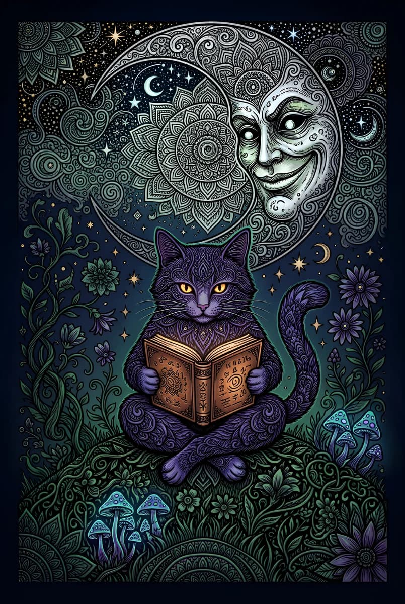 Cat Enchanted 2 — colored reference