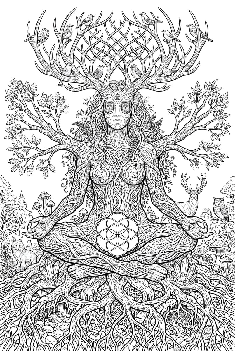 Sacred Feminine 02 — coloring page
