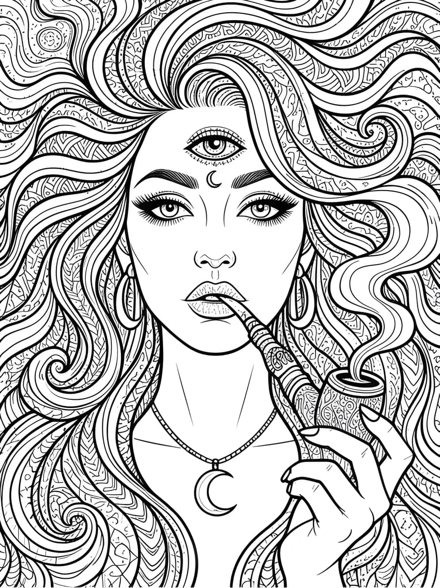 The Smoke Witch — coloring page