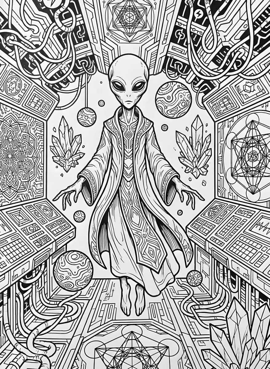 The Crystal Sanctuary — coloring page