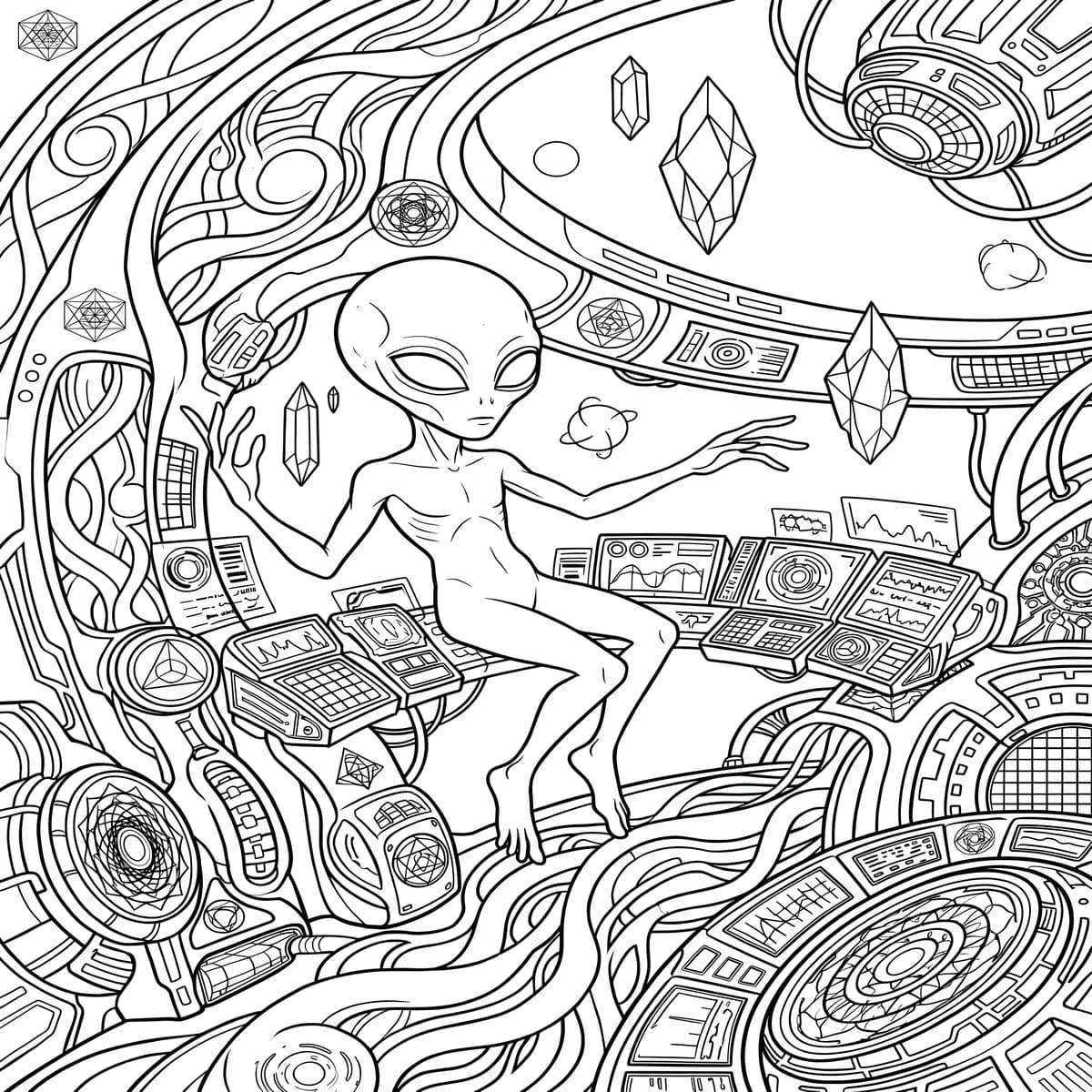 Library of the Stars — coloring page