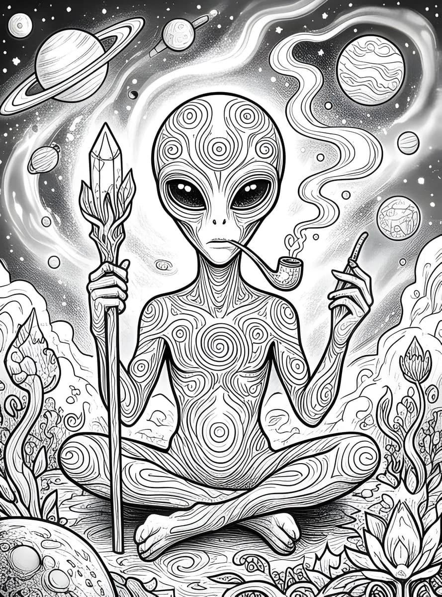 Smoke Mantras — coloring page