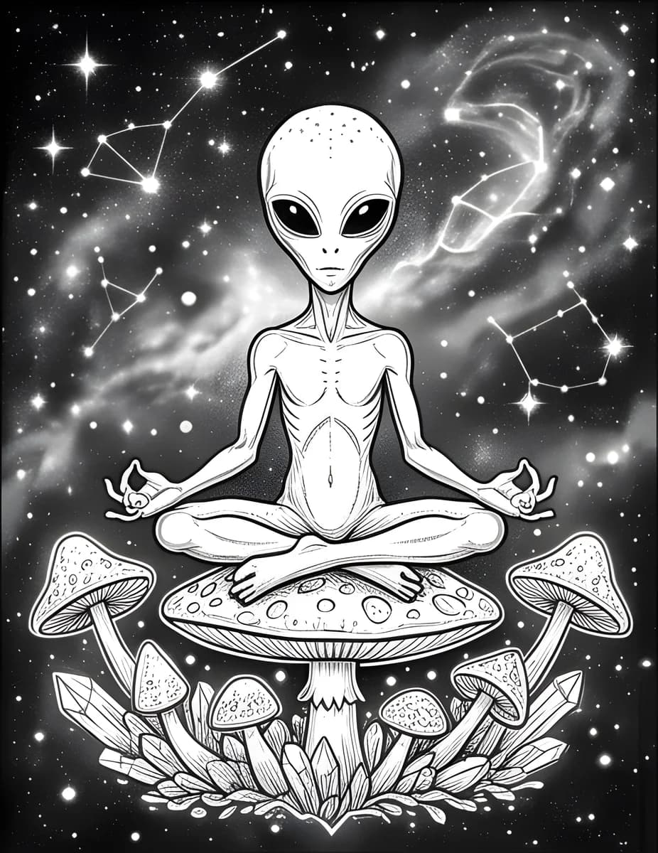 Starfield Stillness — coloring page