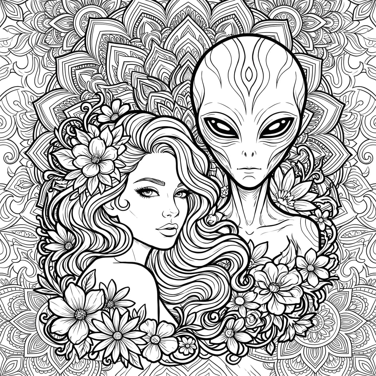 Otherworldly Bond — coloring page