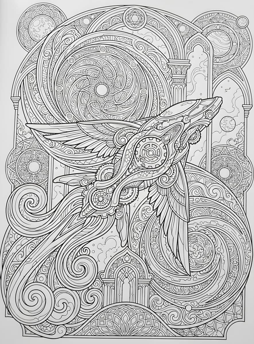 Winged Spirit — coloring page
