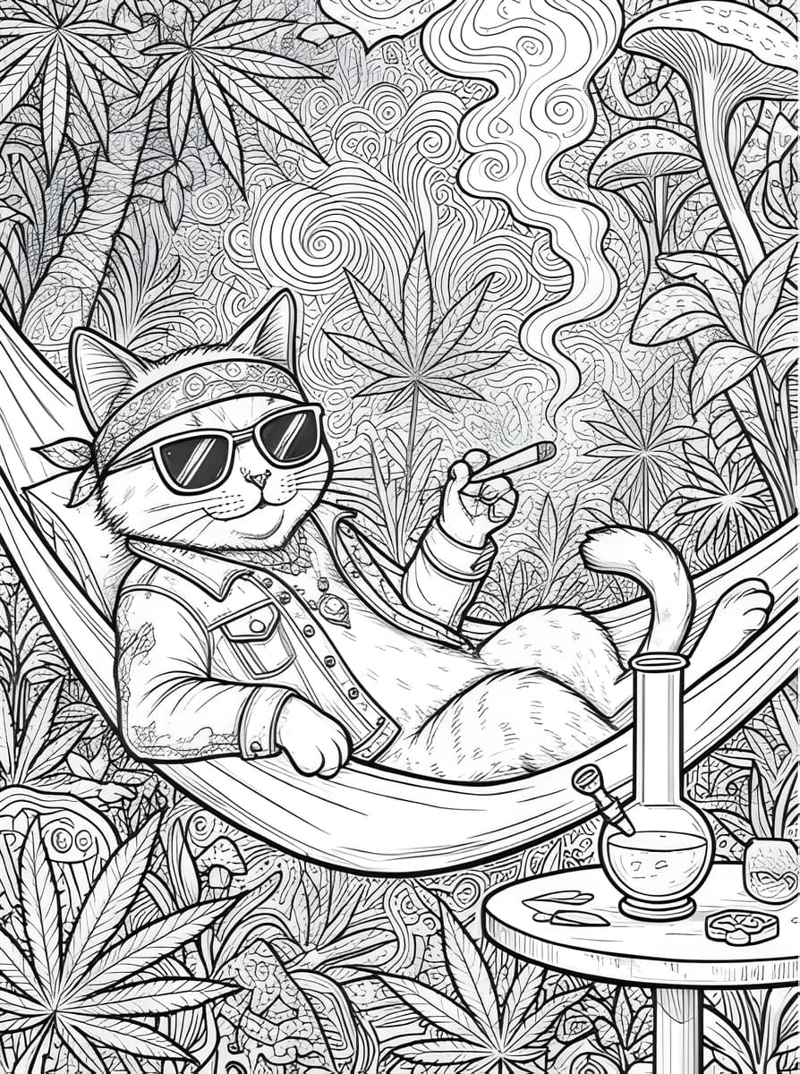 Hammock High — coloring page