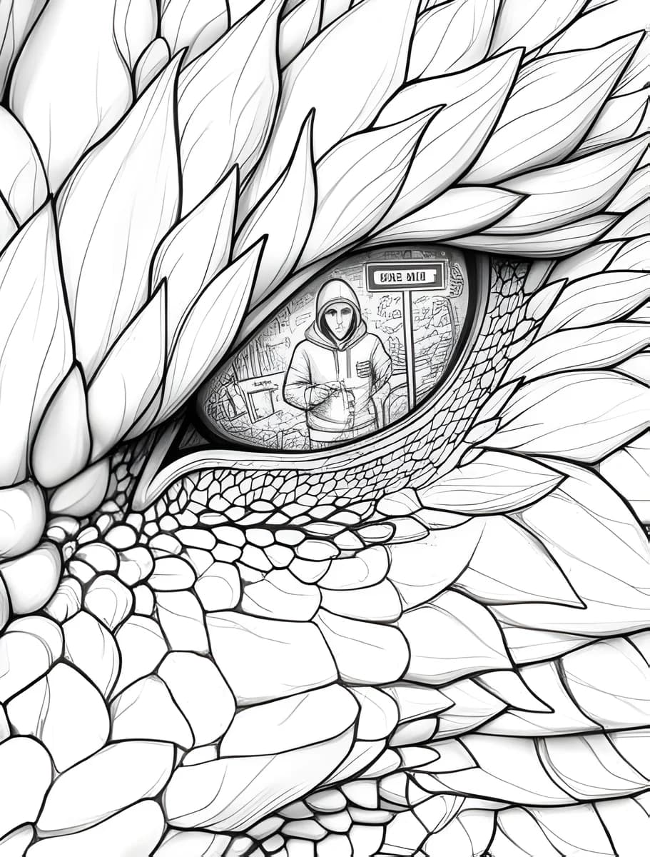 Pilgrim in the Iris — coloring page