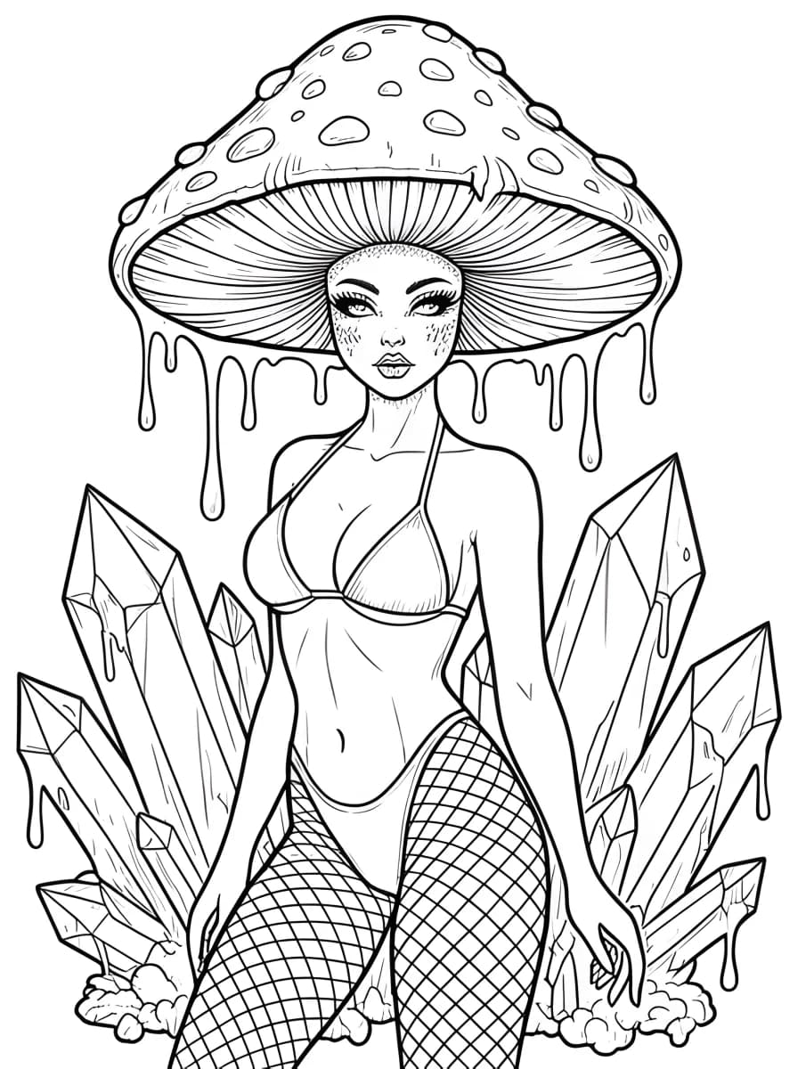 The Mushroom Queen — coloring page