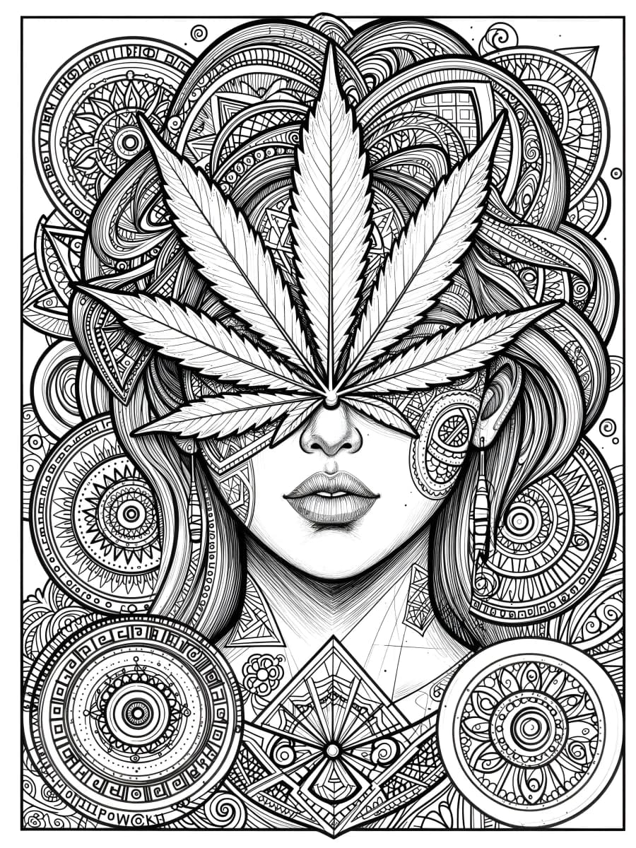 The Leaf Mask — coloring page