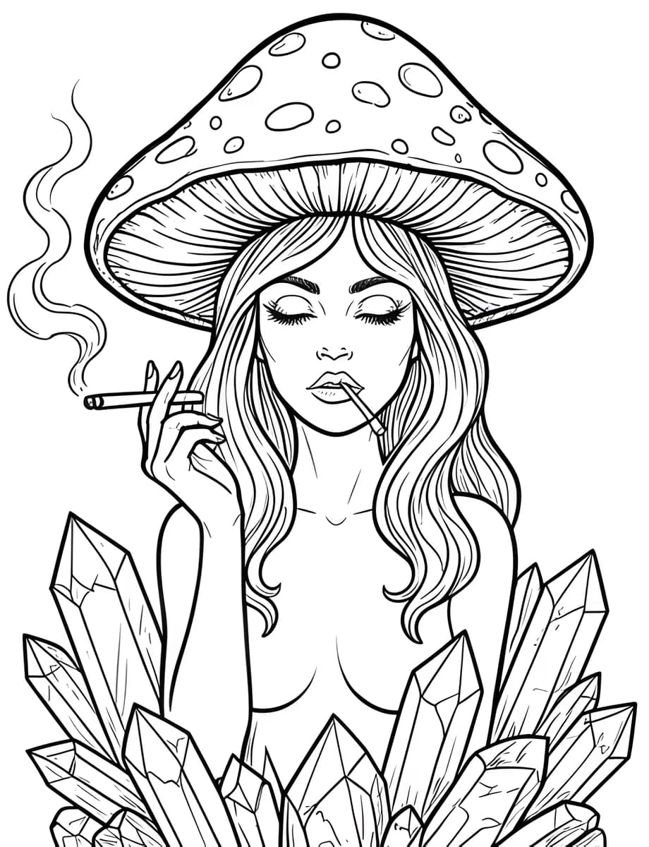 Toadstool & Tobacco — coloring page