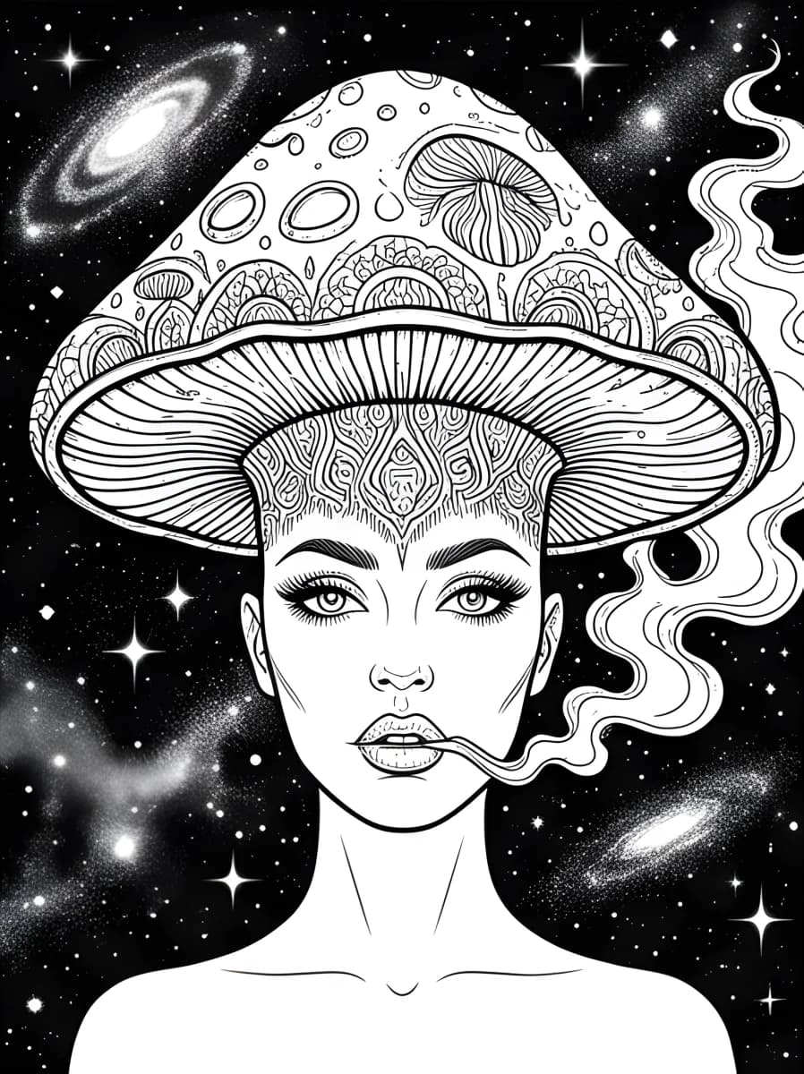 Cosmic Cap — coloring page