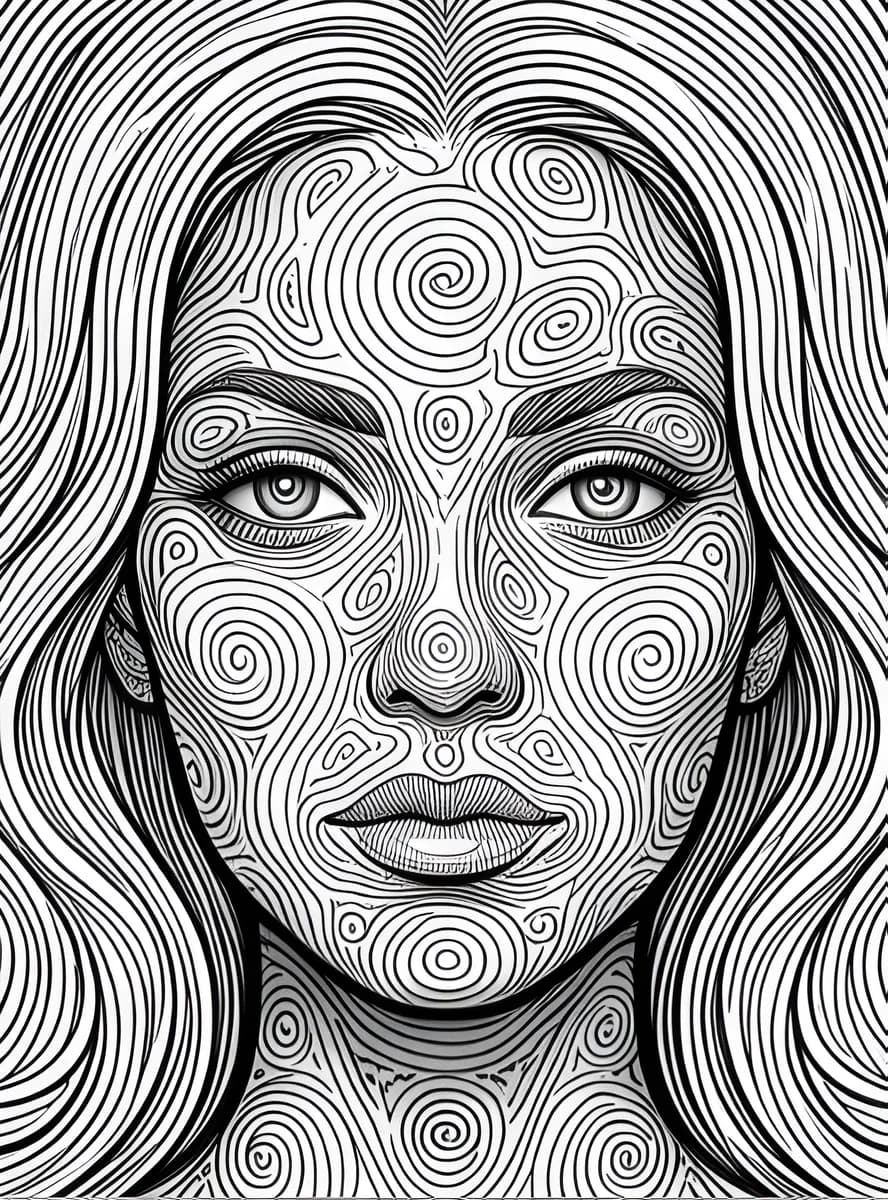 Zentangle Mirror — coloring page