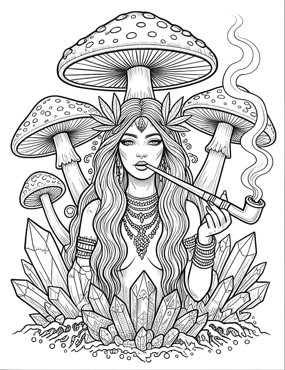 Pipe of the Mycologist — coloring page