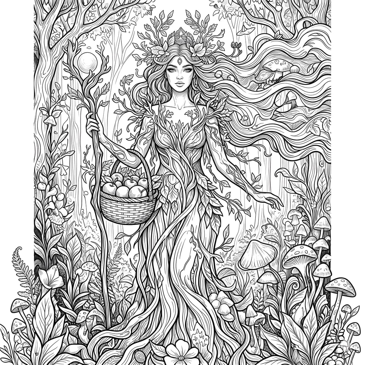Forest Forager — coloring page