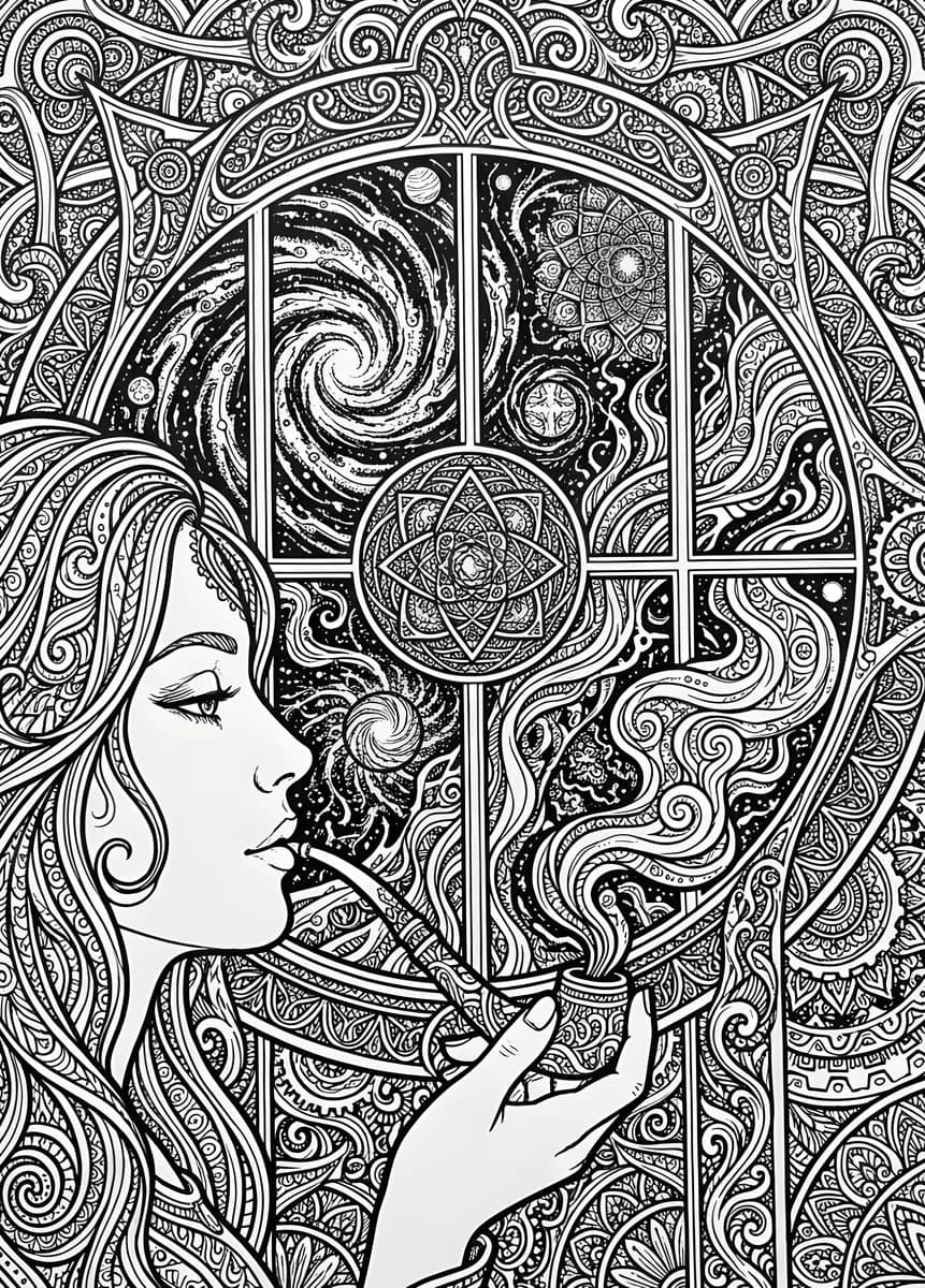 Window of Sigils — coloring page