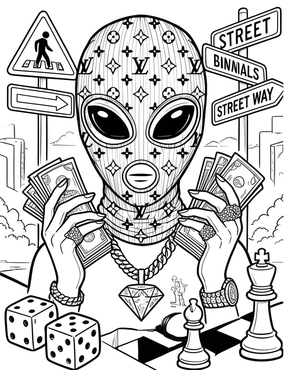 Street Way Visitor — coloring page