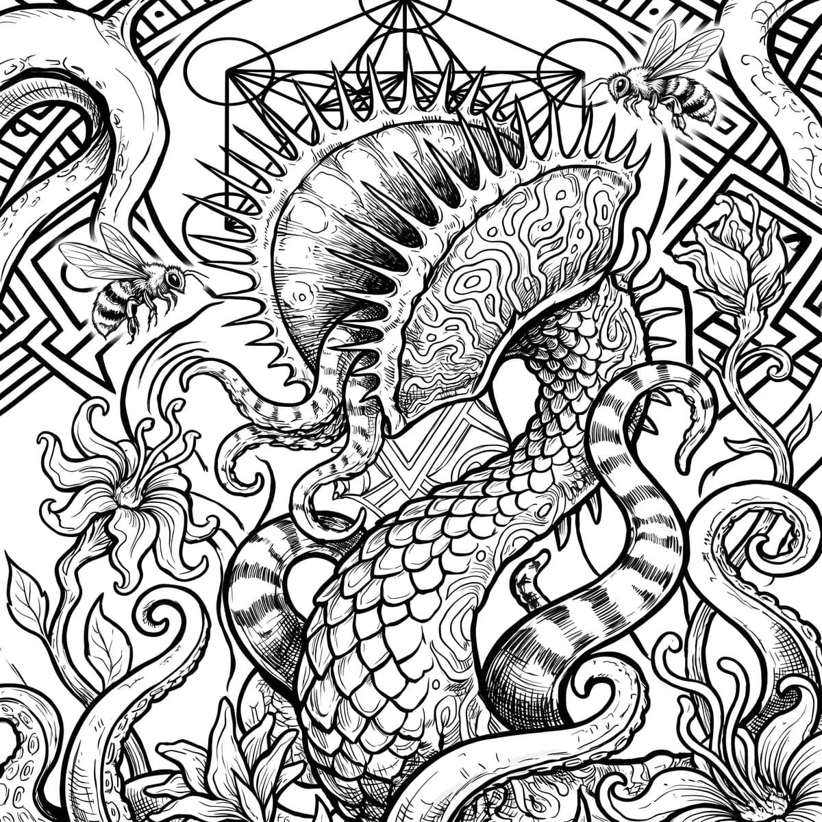Hooded Cobra — coloring page