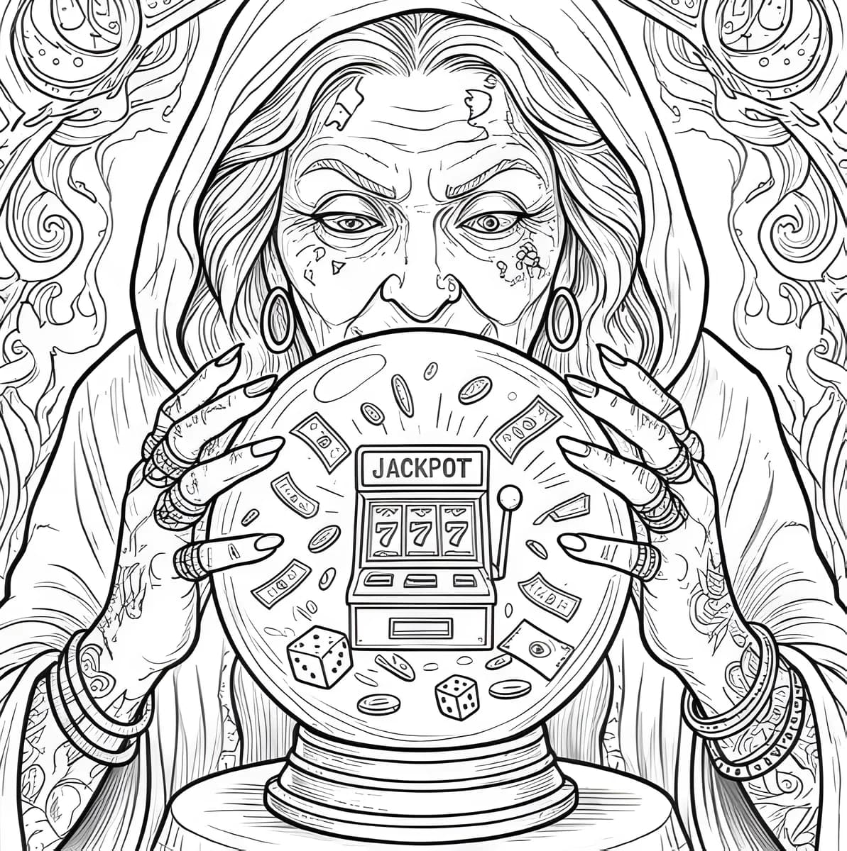 Crystal Ball Jackpot — coloring page