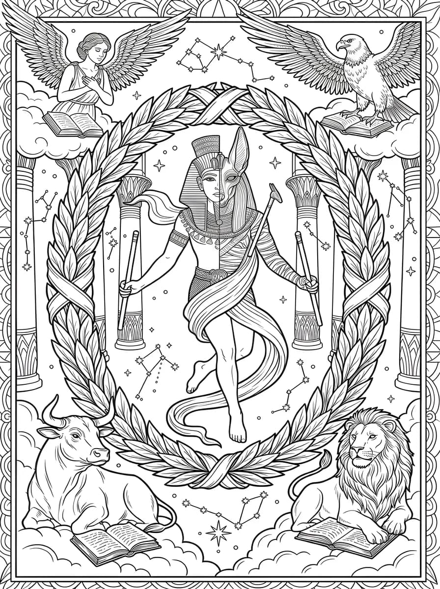 Celestial Bastet — coloring page
