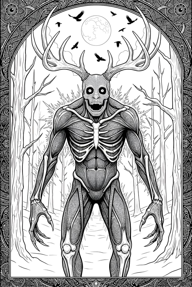City Earth Spirit — coloring page