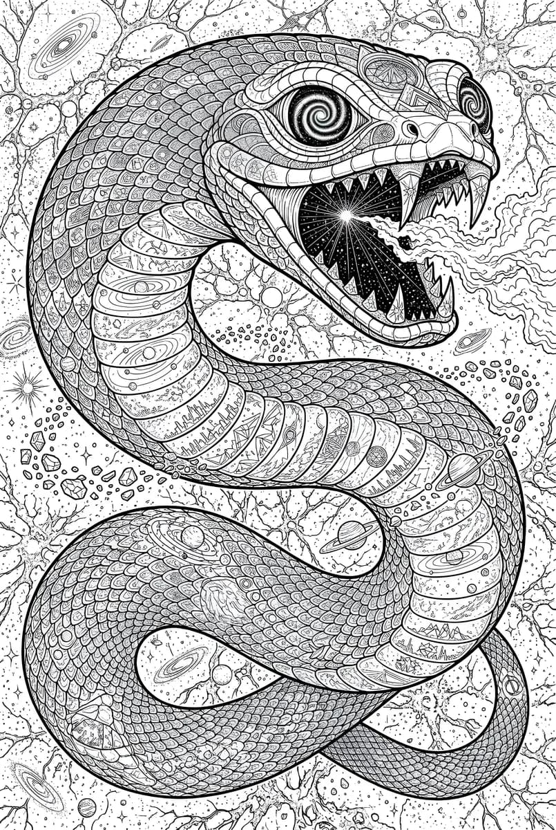 Cosmic Cobra — coloring page