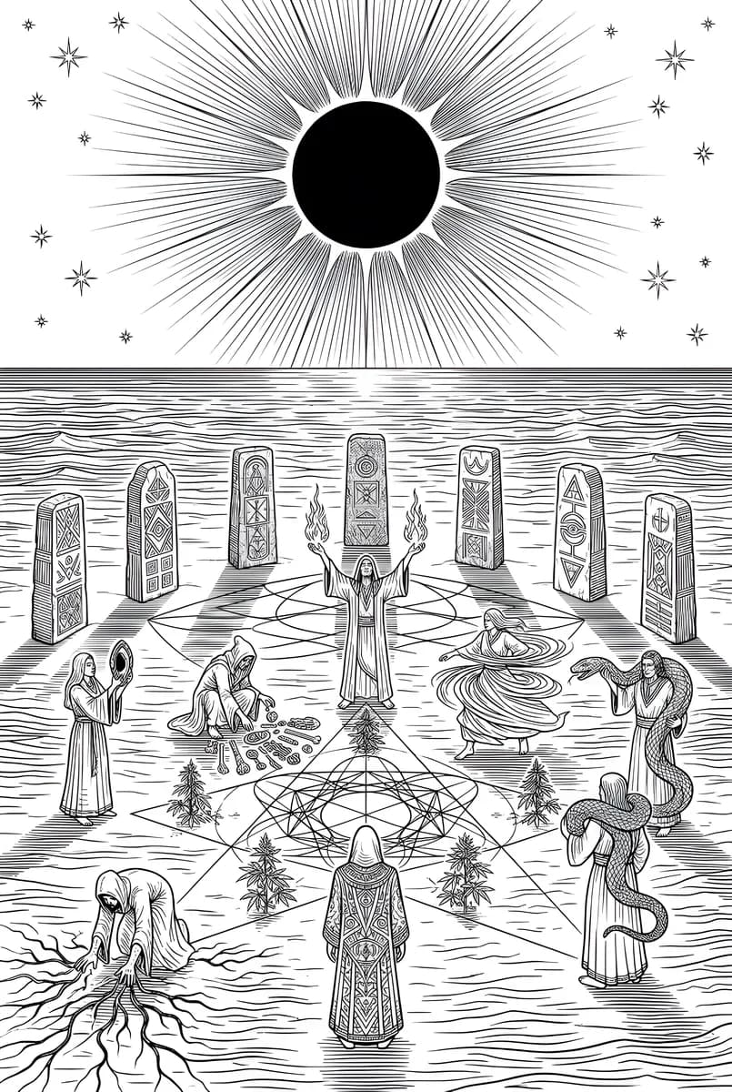 Eclipse Ritual — coloring page