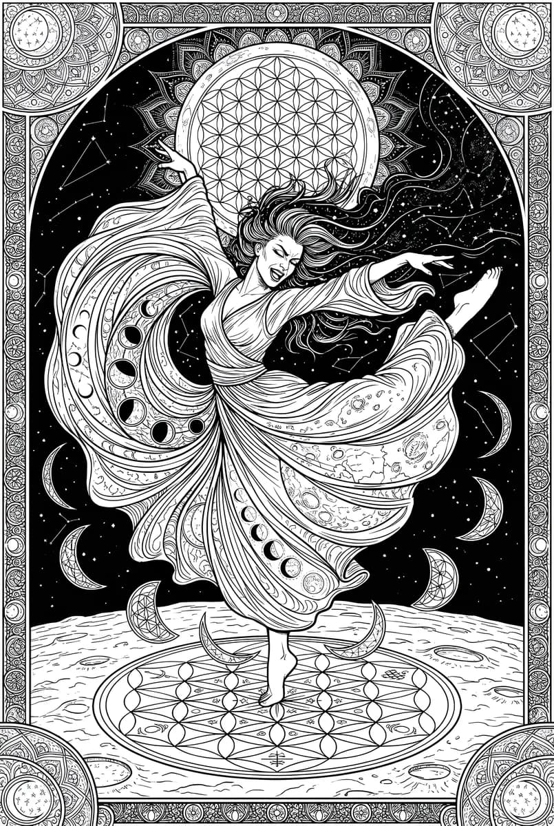 Lunar Dancer — coloring page