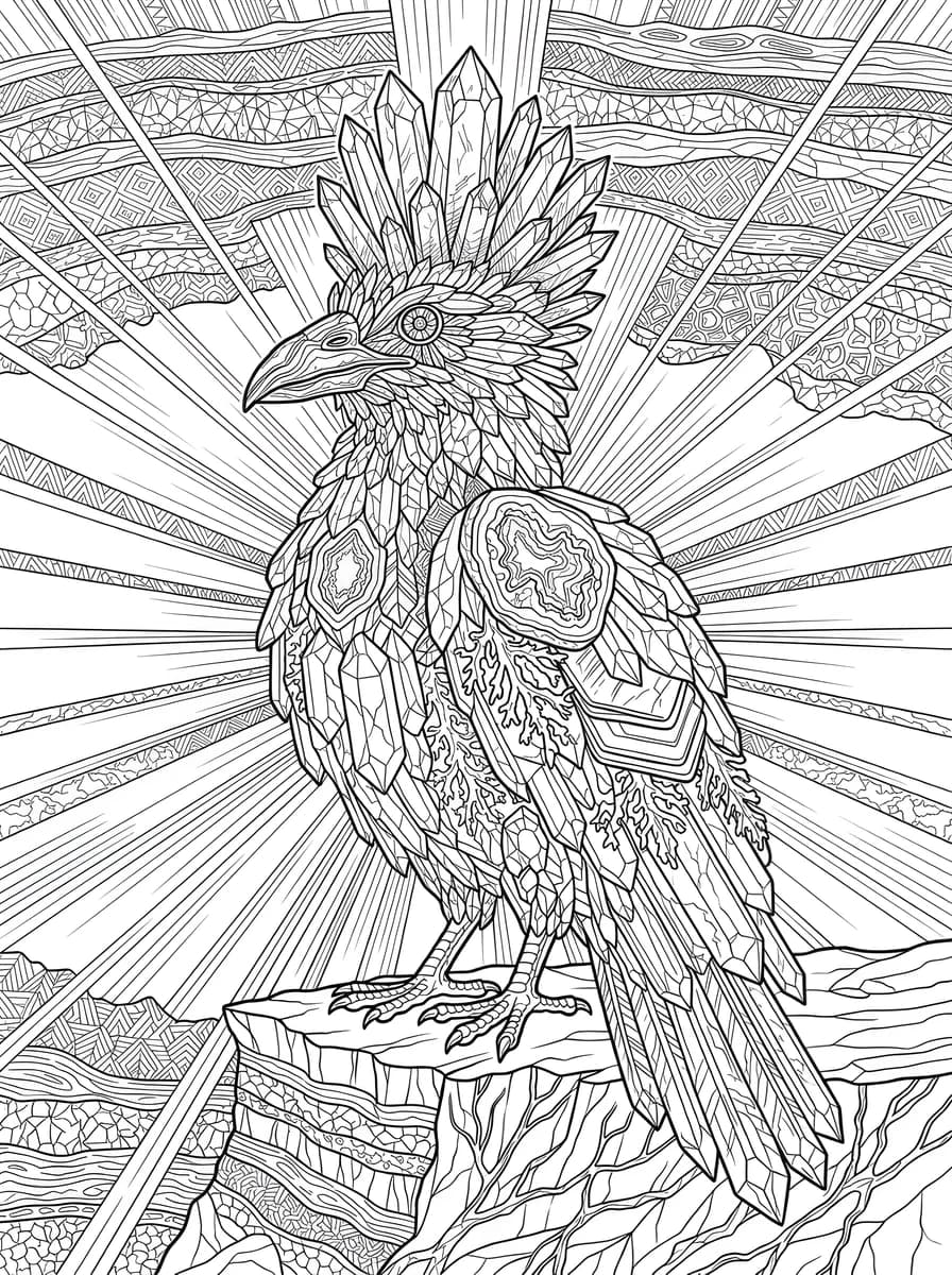 Mystic Bird — coloring page