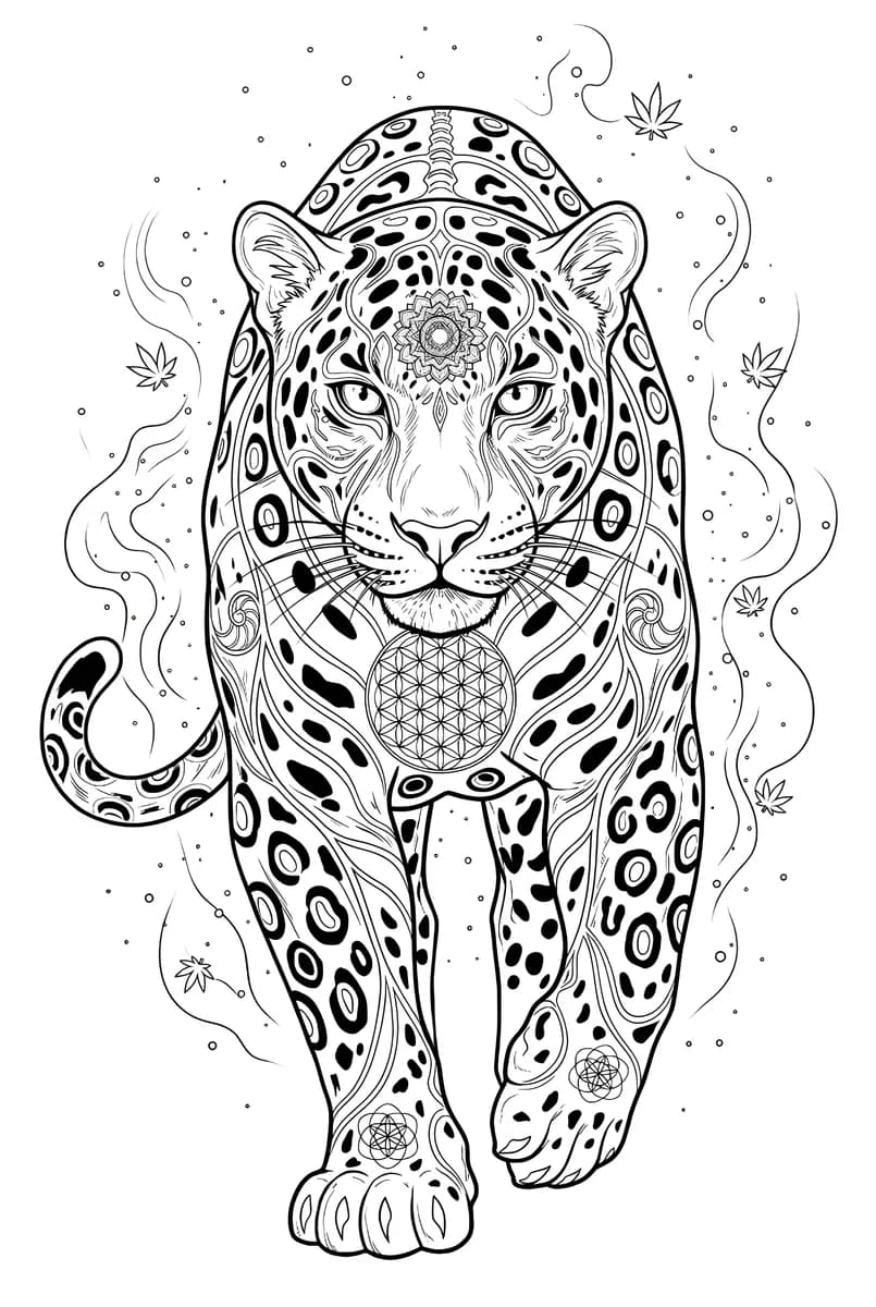 Neon Jaguar — coloring page