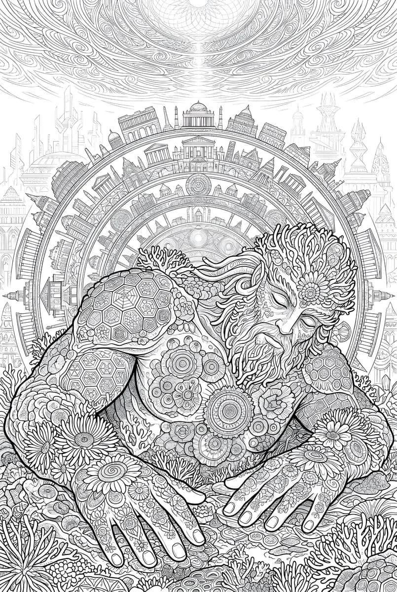 Ocean Goddess — coloring page