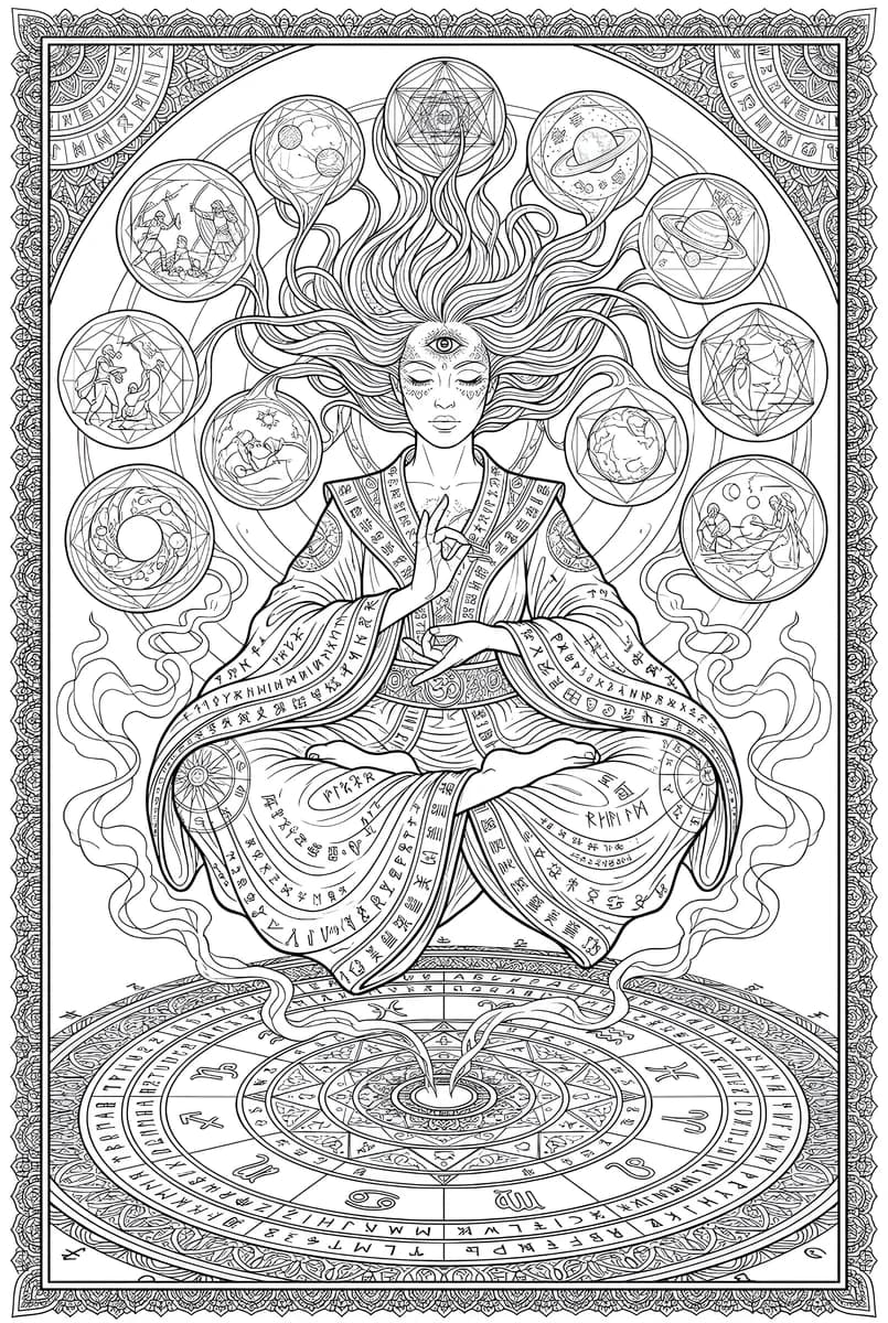 Planetary Oracle — coloring page