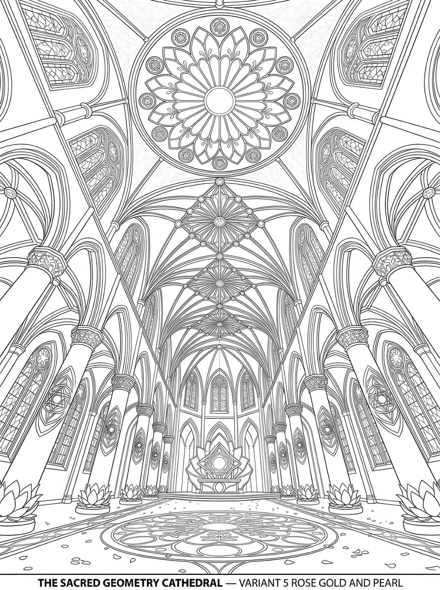 Rose Gold Cathedral — coloring page