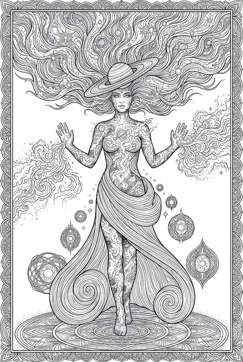 Saturn Queen — coloring page