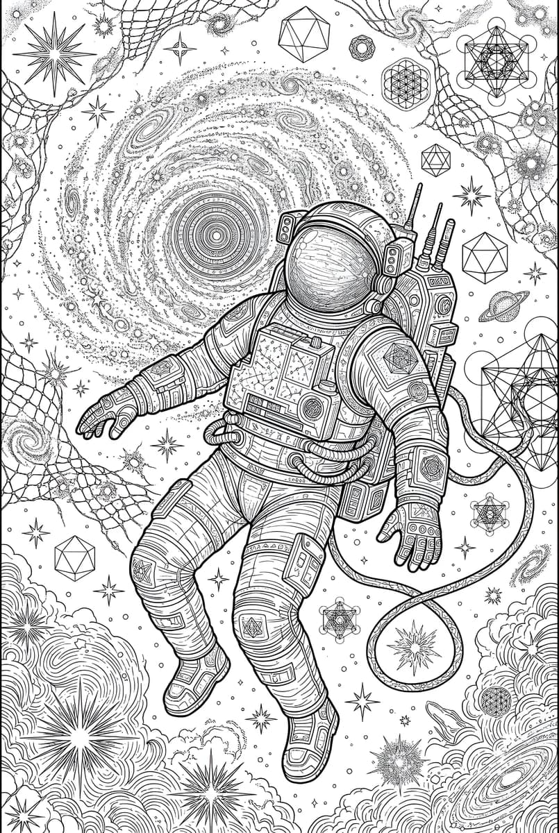 Spacewalk — coloring page