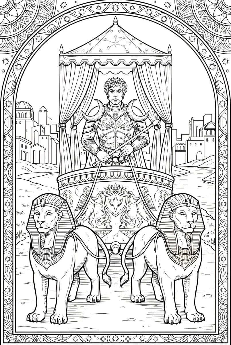 Sphinx Throne — coloring page
