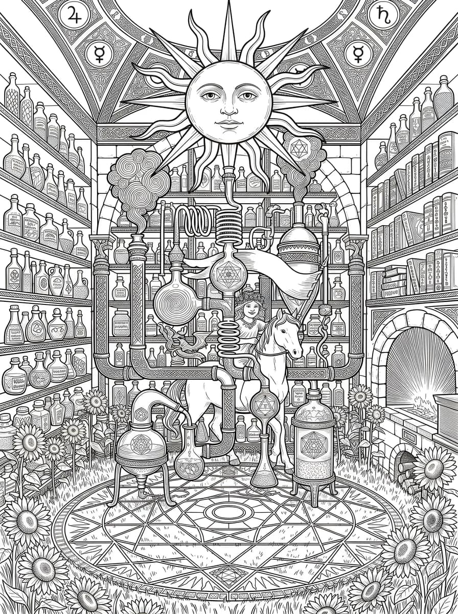 The Library — coloring page