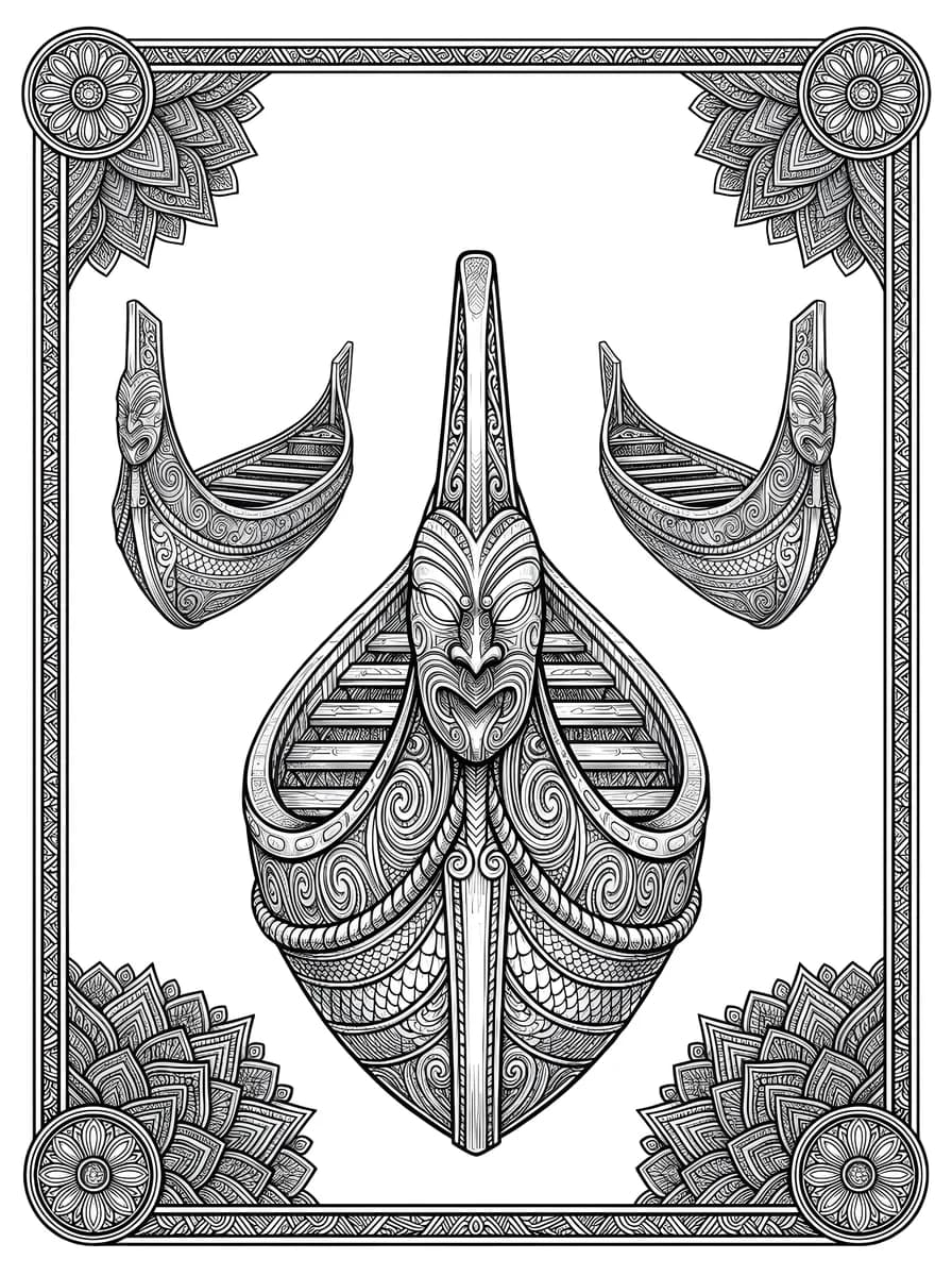 Trio Ship — coloring page