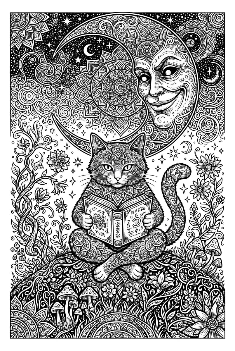 Cat Enchanted 2 — coloring page