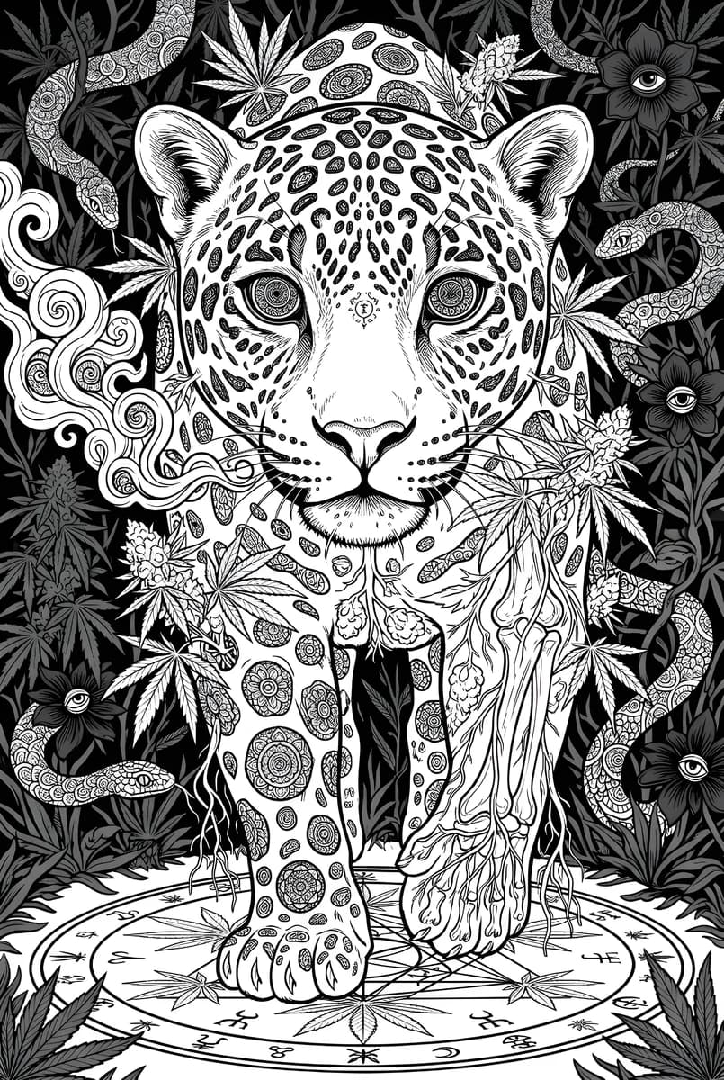 Mystic Jaguar 2 — coloring page
