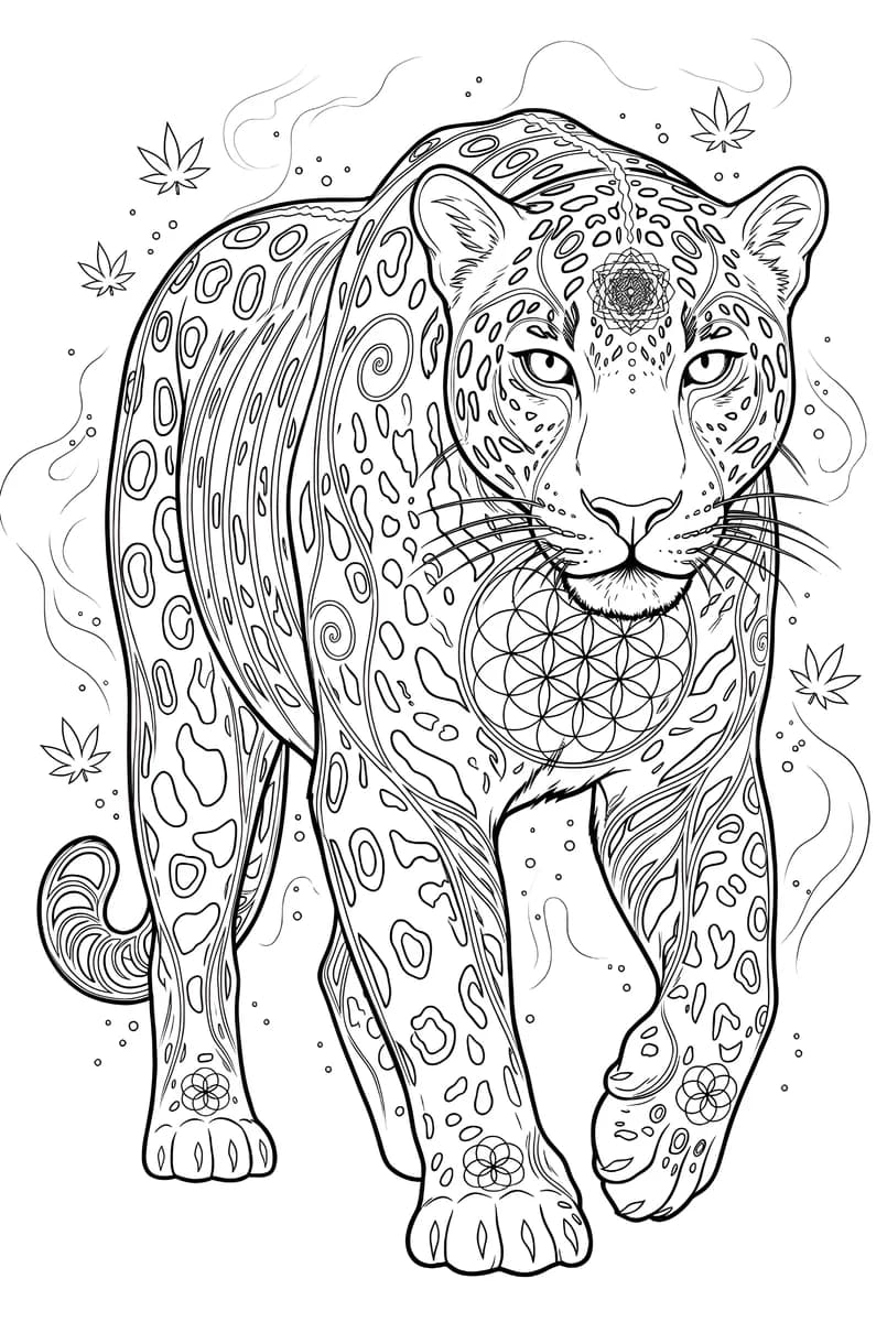 Neon Jaguar 2 — coloring page