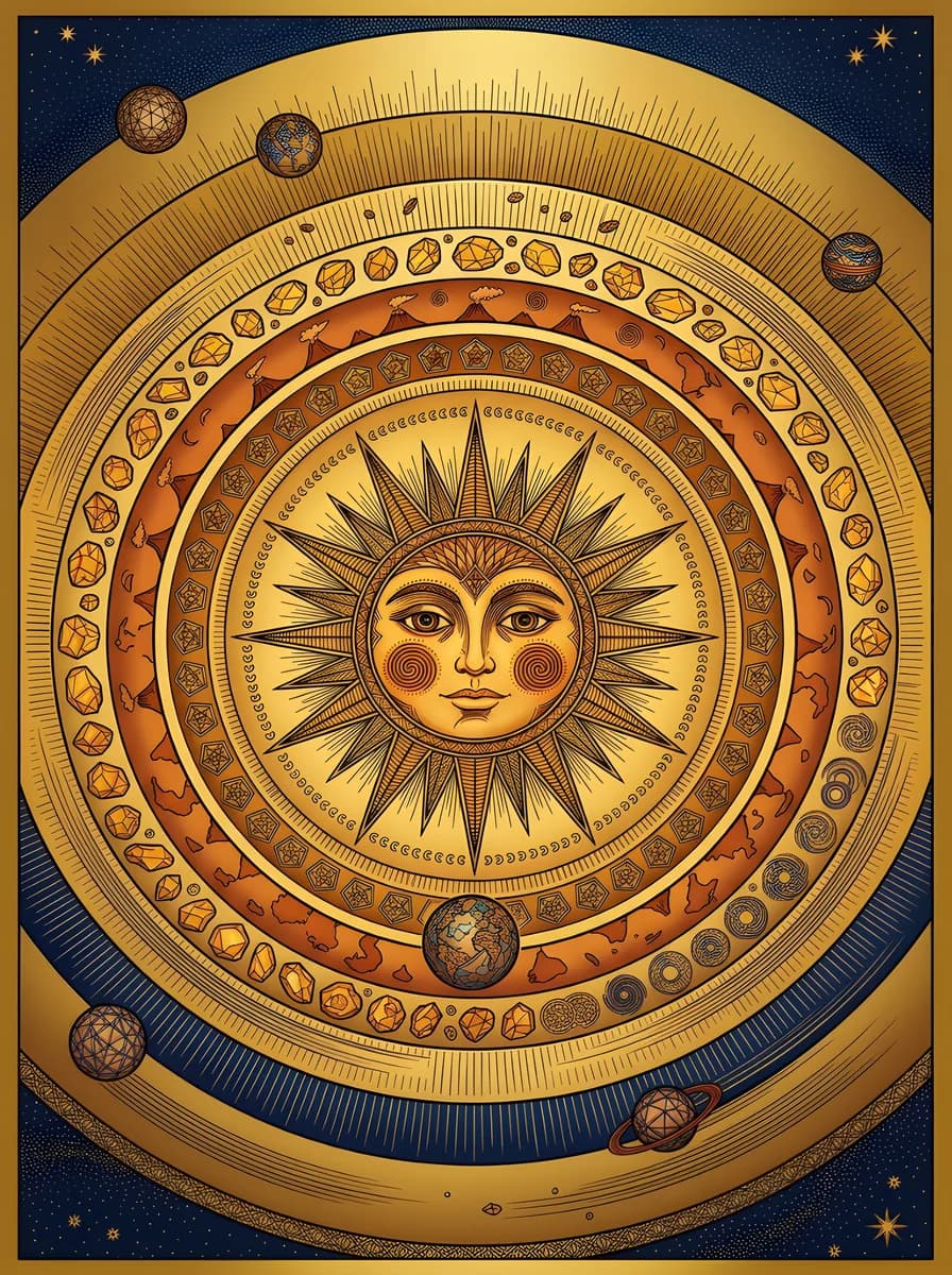 Celestial Sun Disc 2 — colored reference