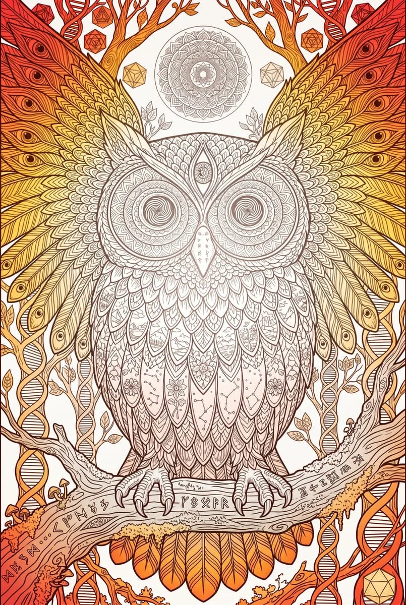 Flame Owl — colored reference