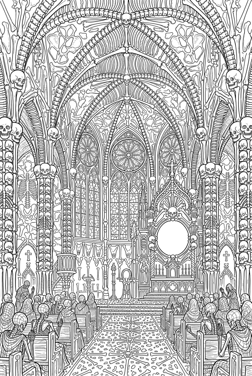 Bone Cathedral — coloring page