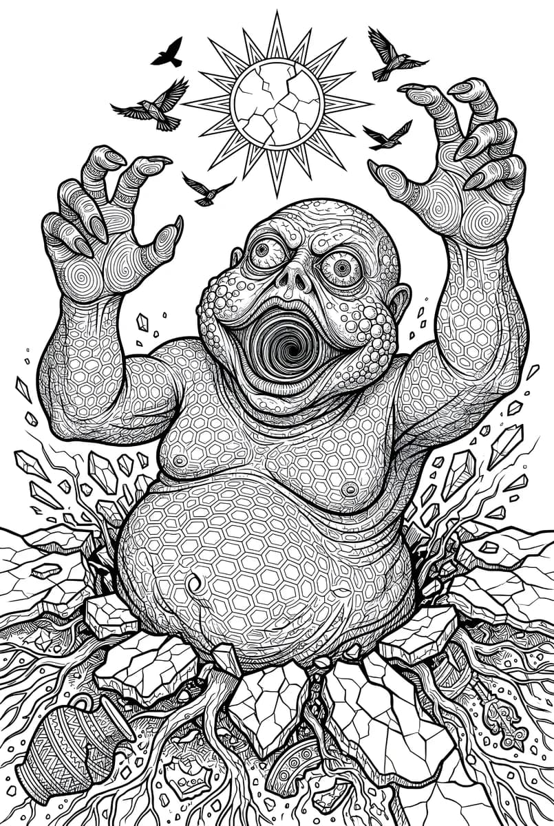 Earth Golem 2 — coloring page
