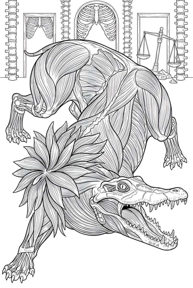 Flayed Crocodile 2 — coloring page