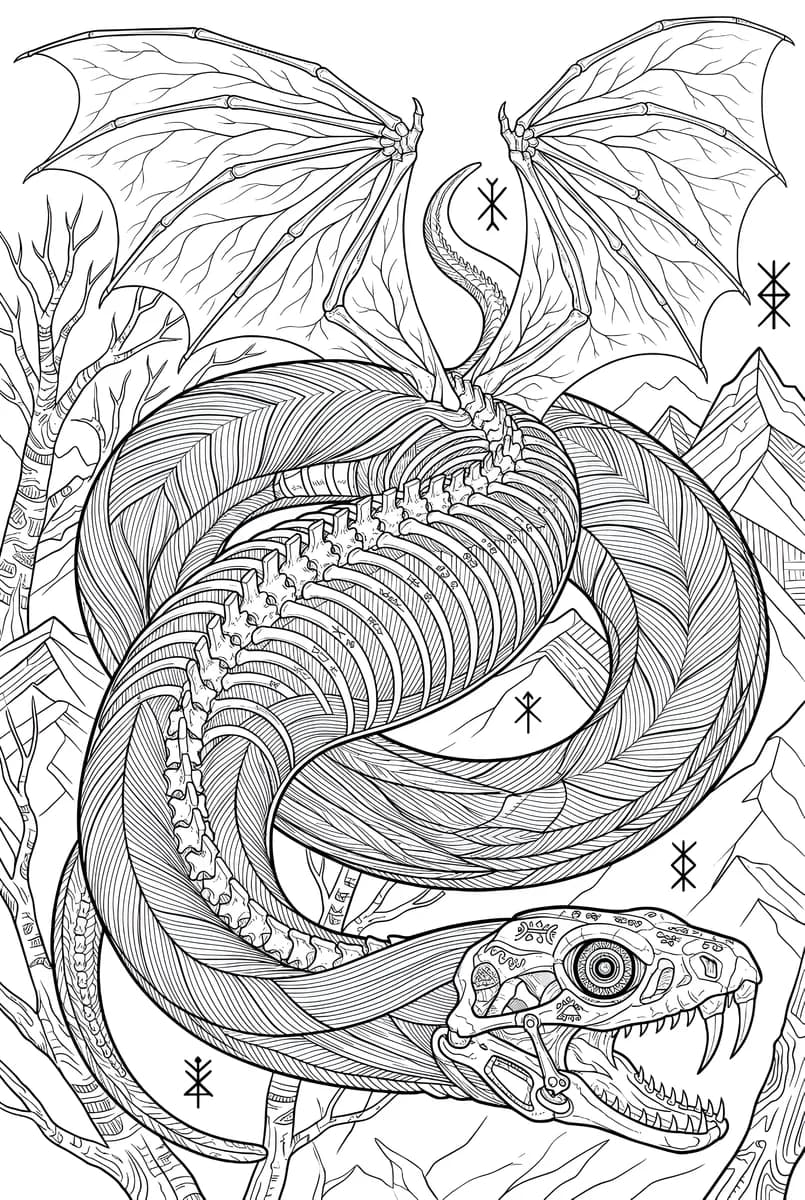 Flying Serpent 2 — coloring page
