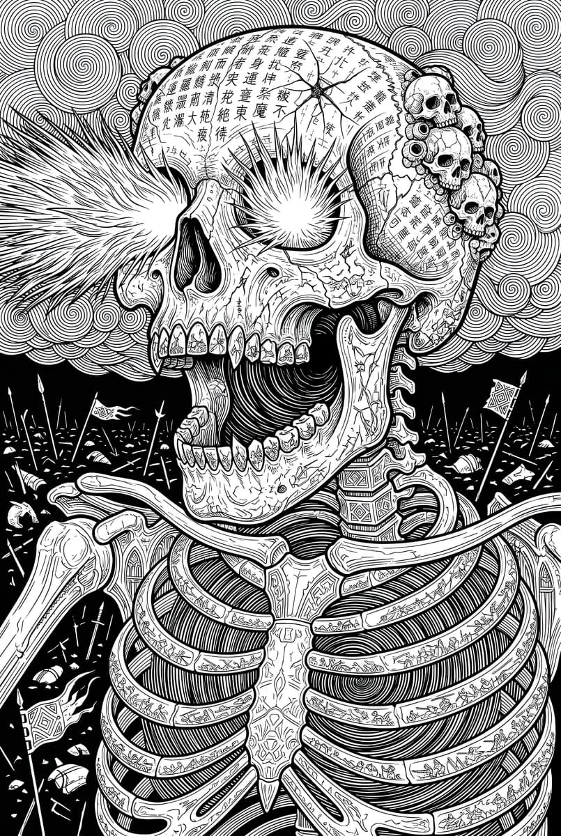 Skull Warrior 2 — coloring page
