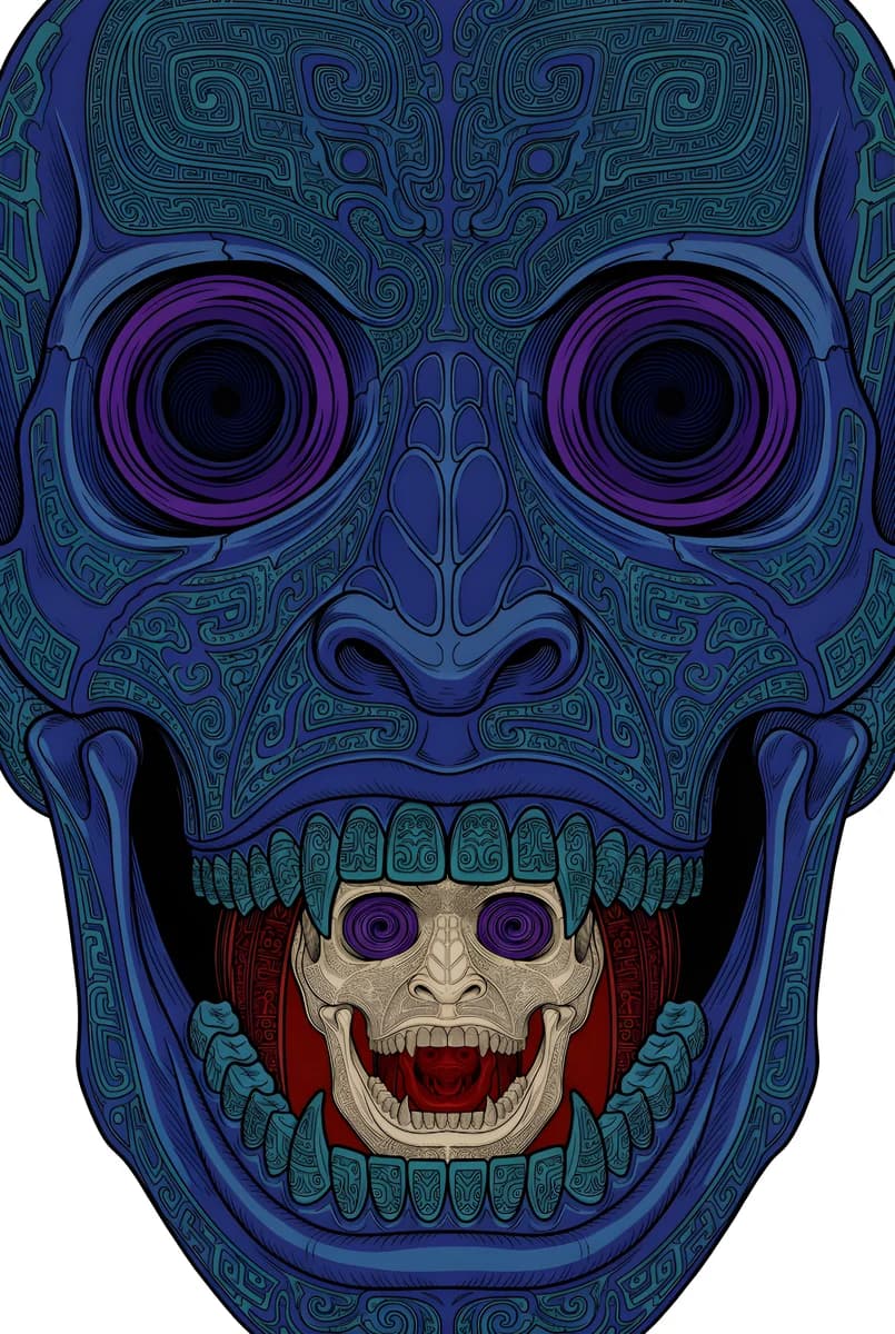 Tribal Skull 2 — colored reference